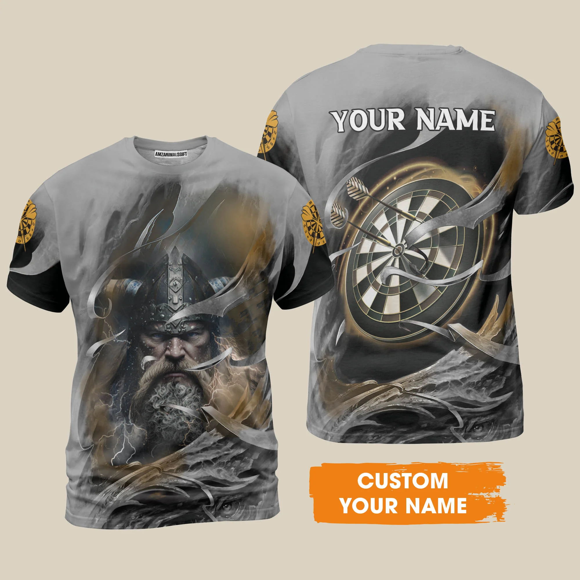 Customized Name Darts T-Shirt, Bullseye Dartboard Viking And Darts T-Shirt - Gift For Darts Players, Darts Lovers - Image 2