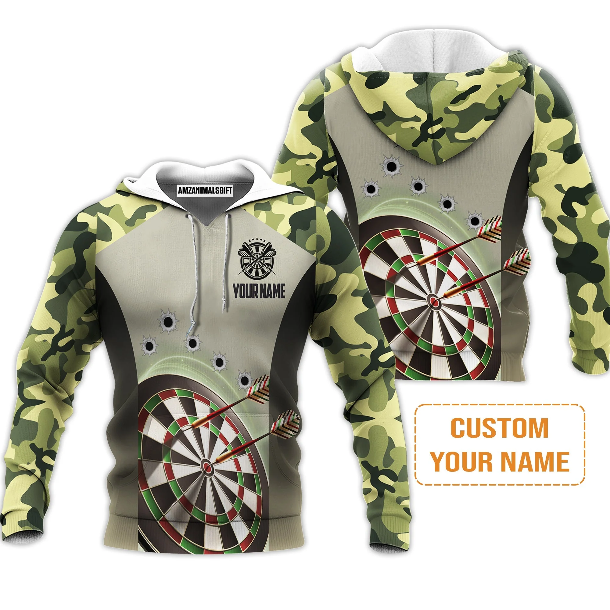 Customized Name Darts T-Shirt, Camo Pattern Personalized Darts T-Shirt - Perfect Gift For Darts Lovers - Image 5