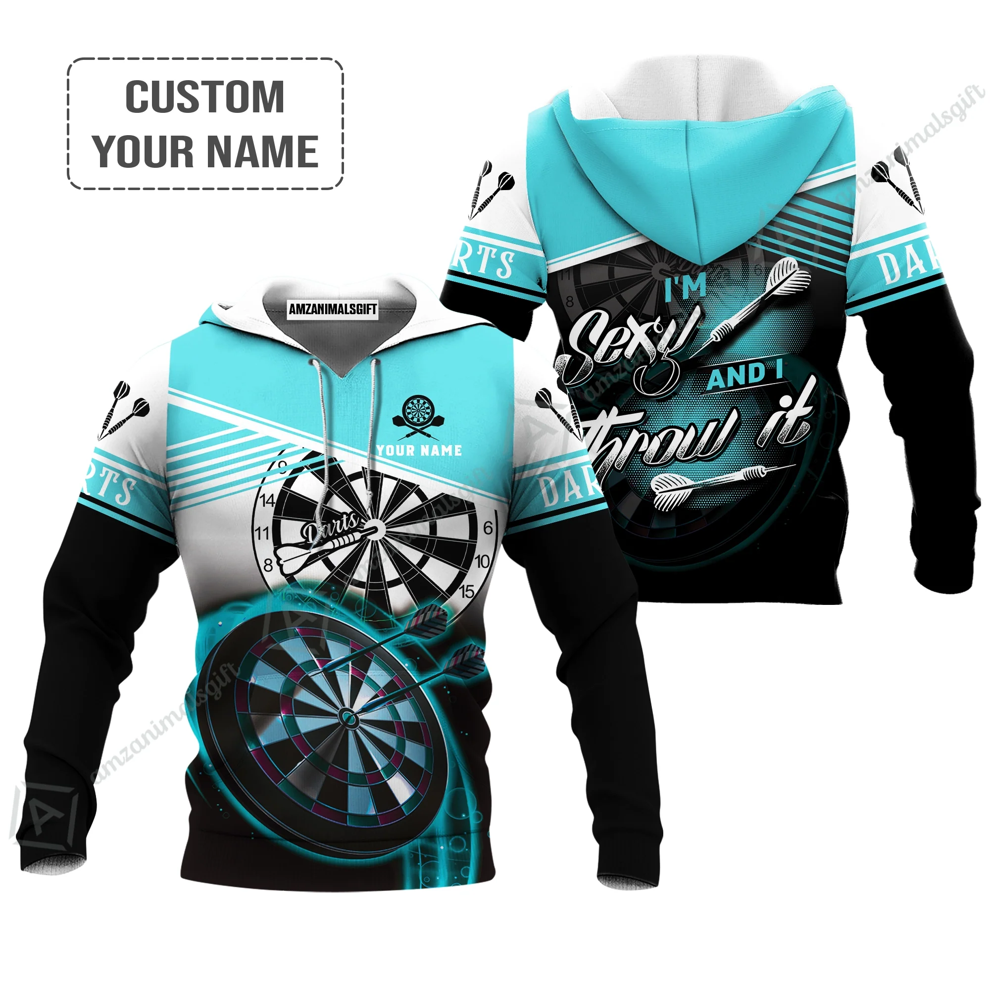 Customized Name Darts T Shirt, I'm Sexy And I Throw It Personalized T Shirt For Men - Gift For Darts Lovers, Darts Player, Dart Team - Image 7