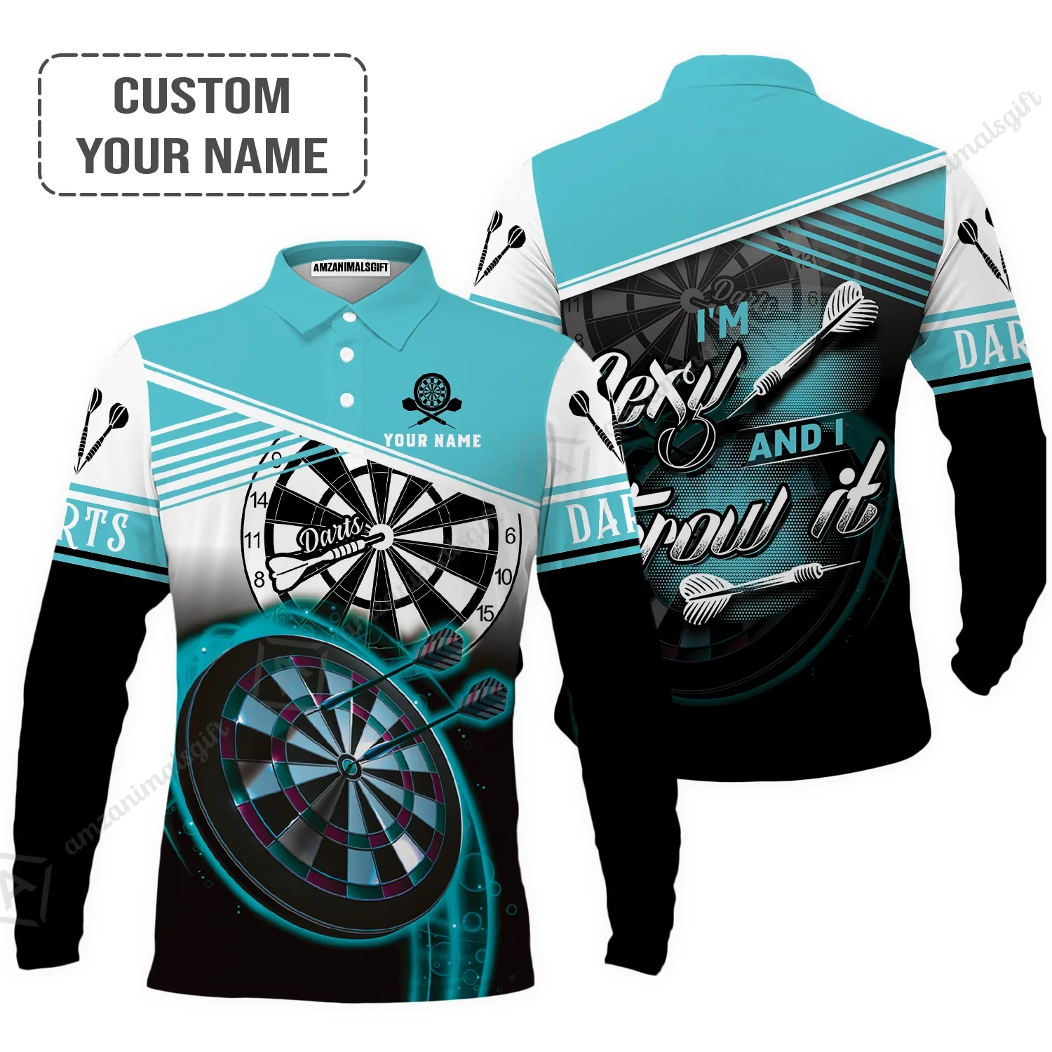 Customized Name Darts T Shirt, I'm Sexy And I Throw It Personalized T Shirt For Men - Gift For Darts Lovers, Darts Player, Dart Team - Image 8