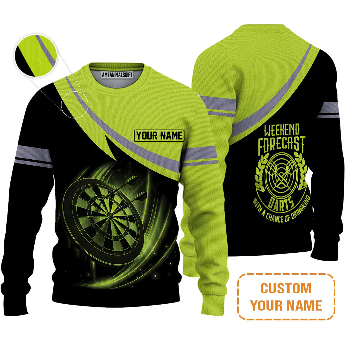 Customized Name Darts T-Shirt, Personalized Name Weekend Forecast Darts T-Shirt - Gift For Darts Lovers - Image 7