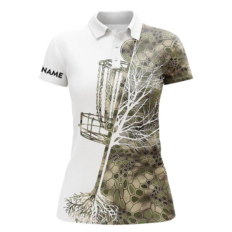 Customized Name Disc Golf Women Polo Shirts, Personalized Name Camo Disc Golf Basket Polo Shirt For Women - Perfect Gift For Ladies, Disc Golf Lovers - Image 4