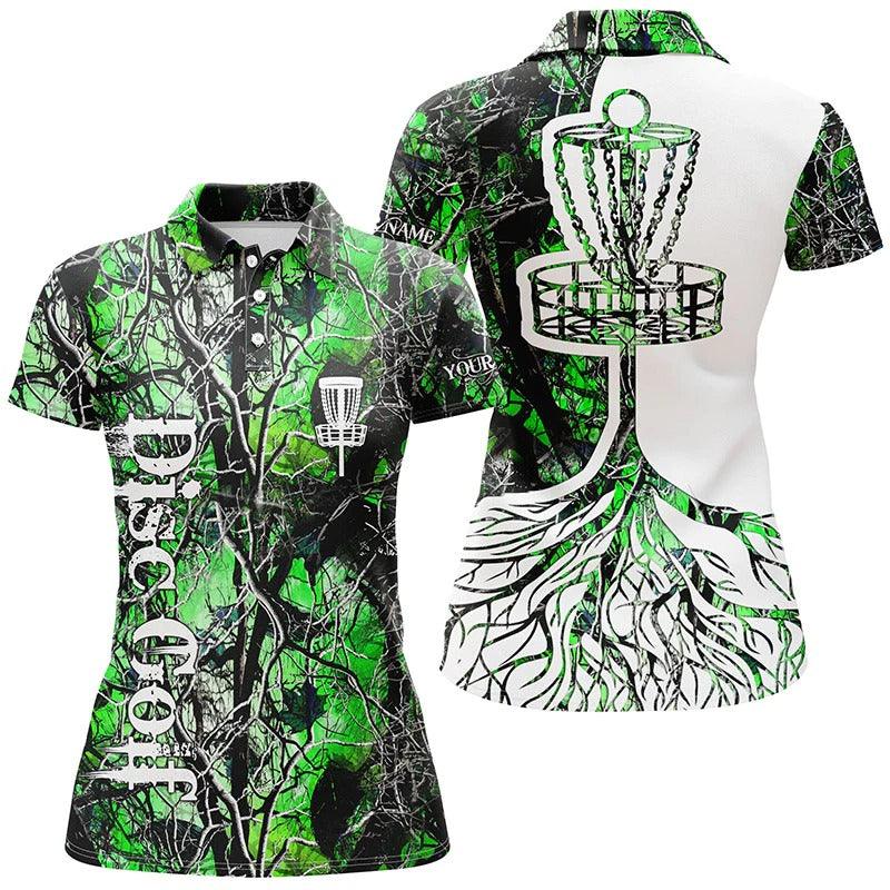 Customized Name Disc Golf Women Polo Shirts, Personalized Name Camo Disc Golf Basket Polo Shirt For Women - Perfect Gift For Ladies, Disc Golf Lovers - Image 2