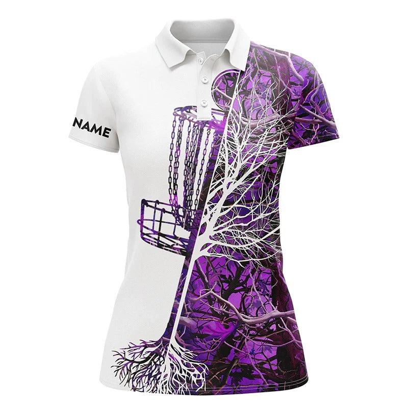 Customized Name Disc Golf Women Polo Shirts, Personalized Name Multi Color Camo Disc Golf Basket Shirts - Perfect Gift For Ladies, Disc Golf Lovers - Image 2