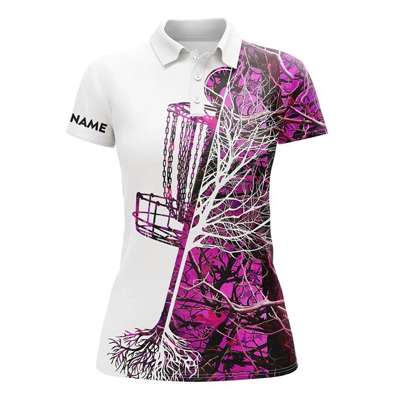 Customized Name Disc Golf Women Polo Shirts, Personalized Name Multi Color Camo Disc Golf Basket Shirts - Perfect Gift For Ladies, Disc Golf Lovers - Image 5