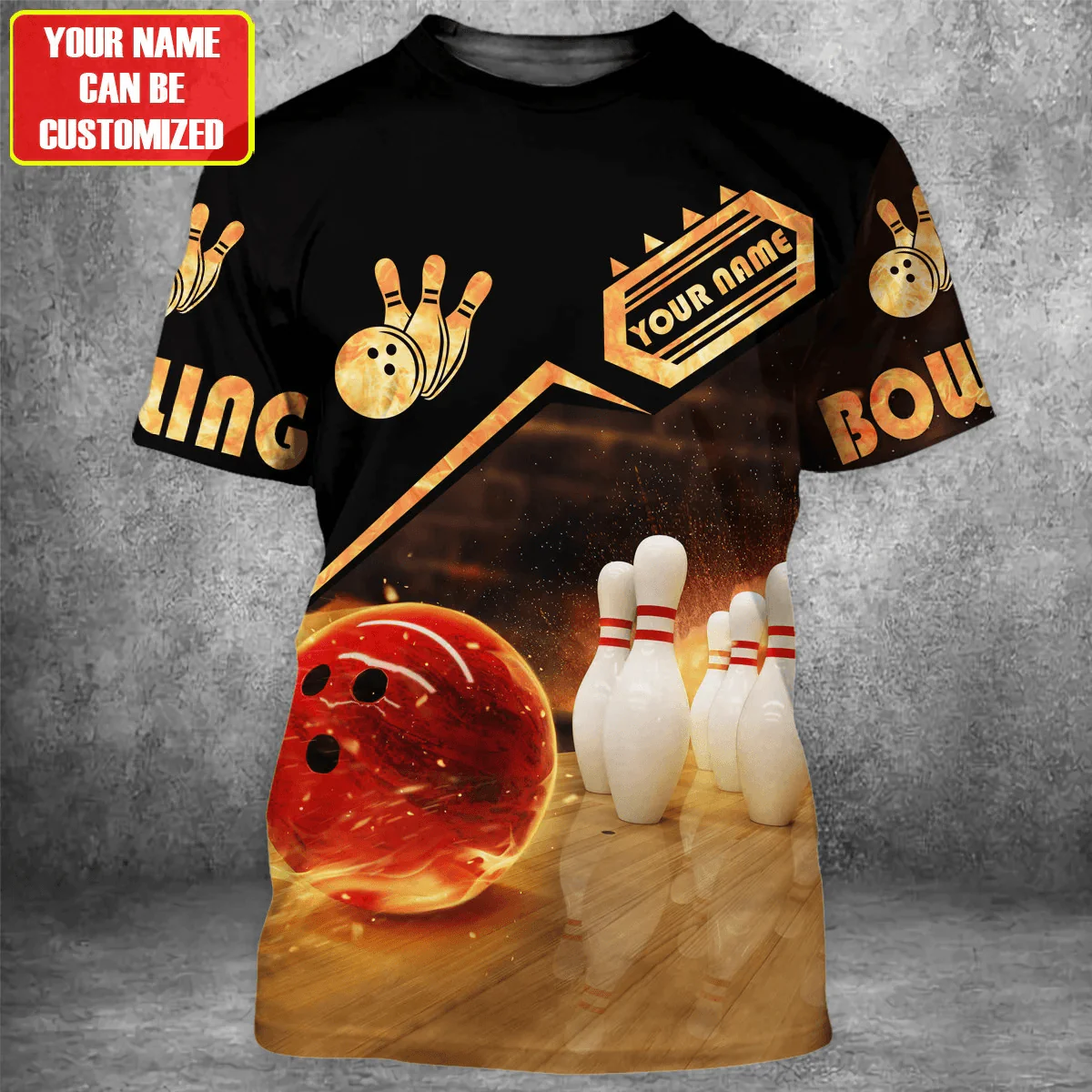 Customized Name Fire Bowling T Shirt, Personalized Name Bowling Shirt For Men And Women - Best Gift For Bowling Lovers, Bowling Team, Bowlers
