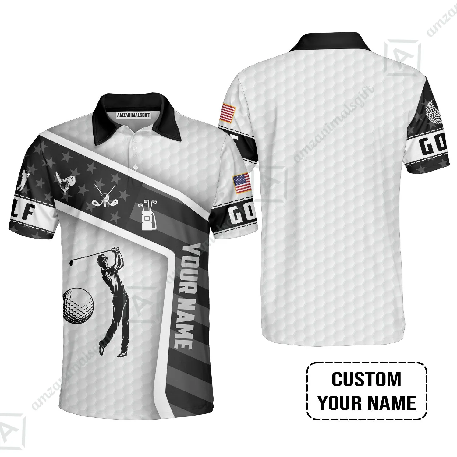 Customized Name Golf T-Shirt, Golf White Shirt Personalized Name Golf T-Shirt - Image 6