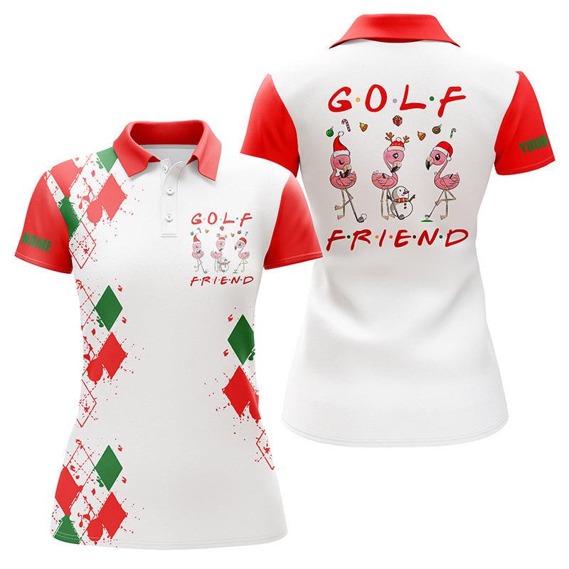 Customized Name Golf Women Polo Shirts, Personalized Flamingo Golf Friend Christmas Polo Shirts - Perfect Gift For Golf Lovers, Golfers - Image 2