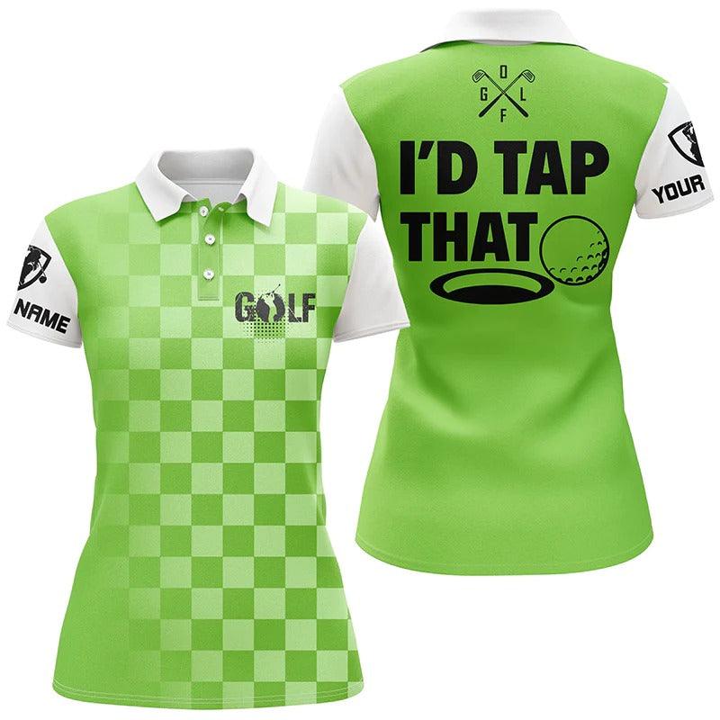 Customized Name Golf Women Polo Shirts, Personalized I'd Tap That Ladies Polo Golf Shirts - Perfect Gift For Ladies, Golf Lovers, Golfers - Image 2