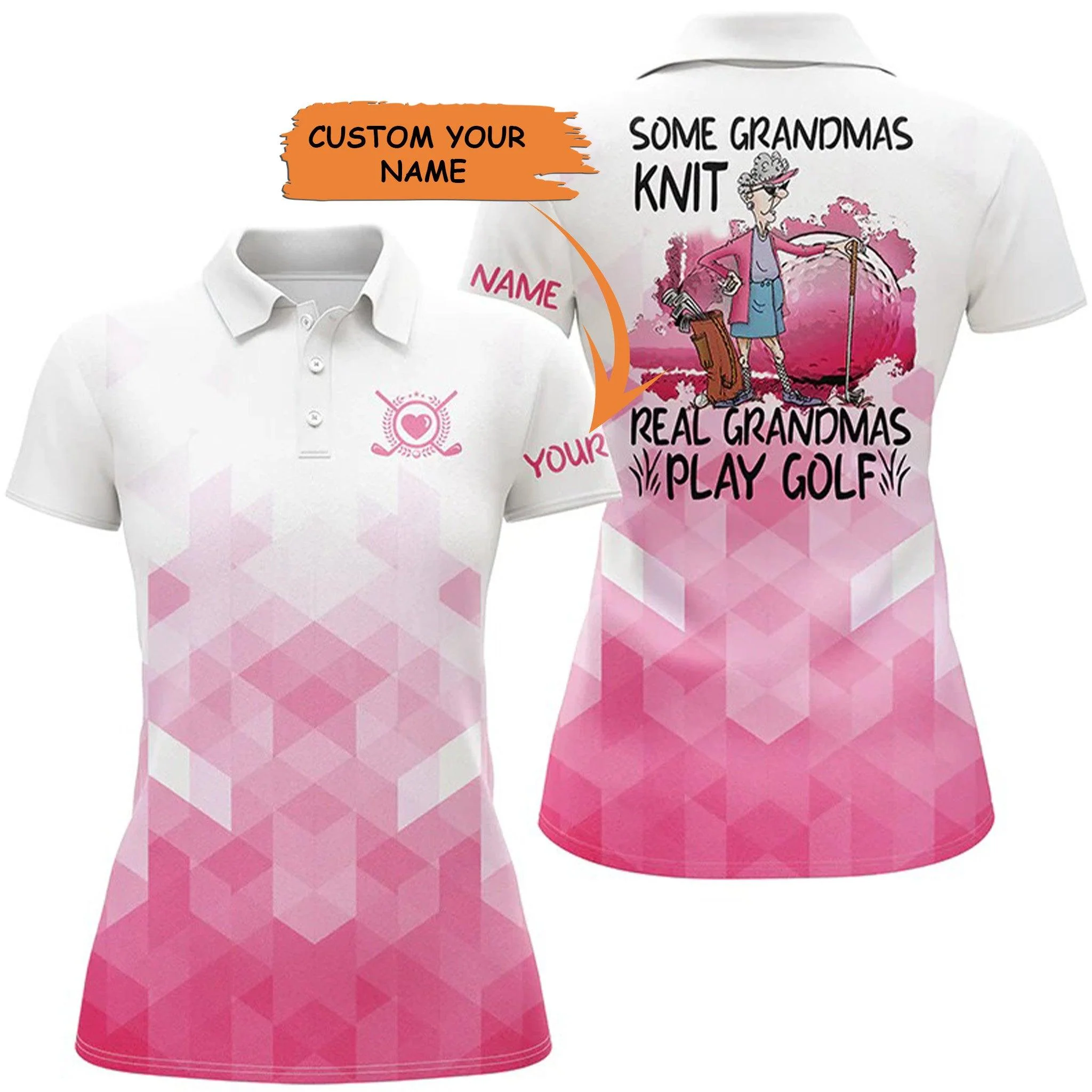 Customized Name Golf Women Polo Shirts - Personalized Just Some Grandmas Knit Real Grandmas Play Golf - Perfect Gift For Ladies, Golfers, Golf Lovers