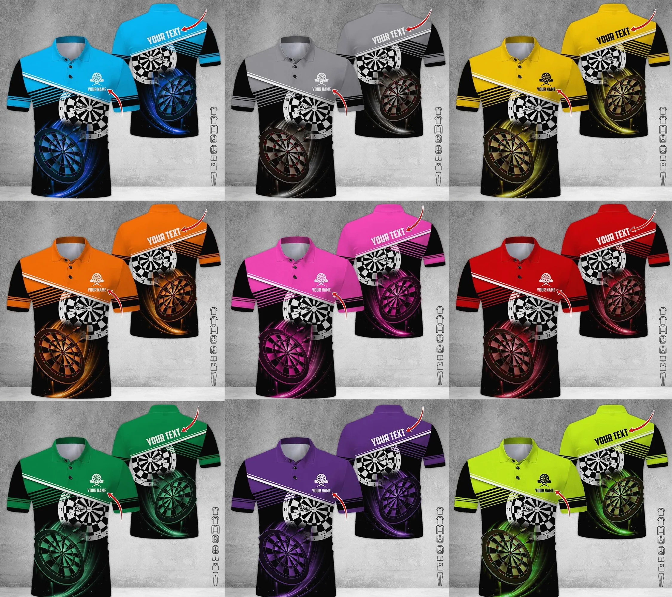 Customized Name & Team name Darts Polo Shirt, Personalized Name Color Darts Polo Shirt - Perfect Gift For Darts Lovers - Image 10