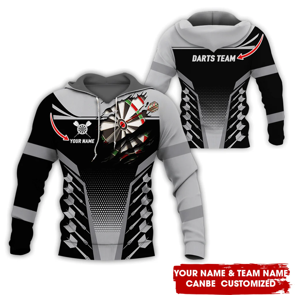 Customized Name & Team Name Darts Premium Hoodie, Personalized Hoodie For Darts Player, Perfect Gift For Darts Lovers, Friend, Family - Image 3