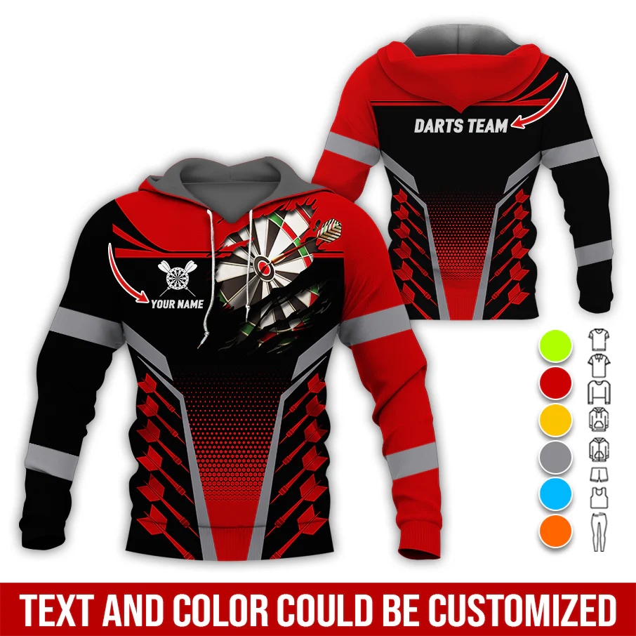 Customized Name & Team Name Darts Premium Hoodie, Personalized Hoodie For Darts Player, Perfect Gift For Darts Lovers, Friend, Family - Image 5