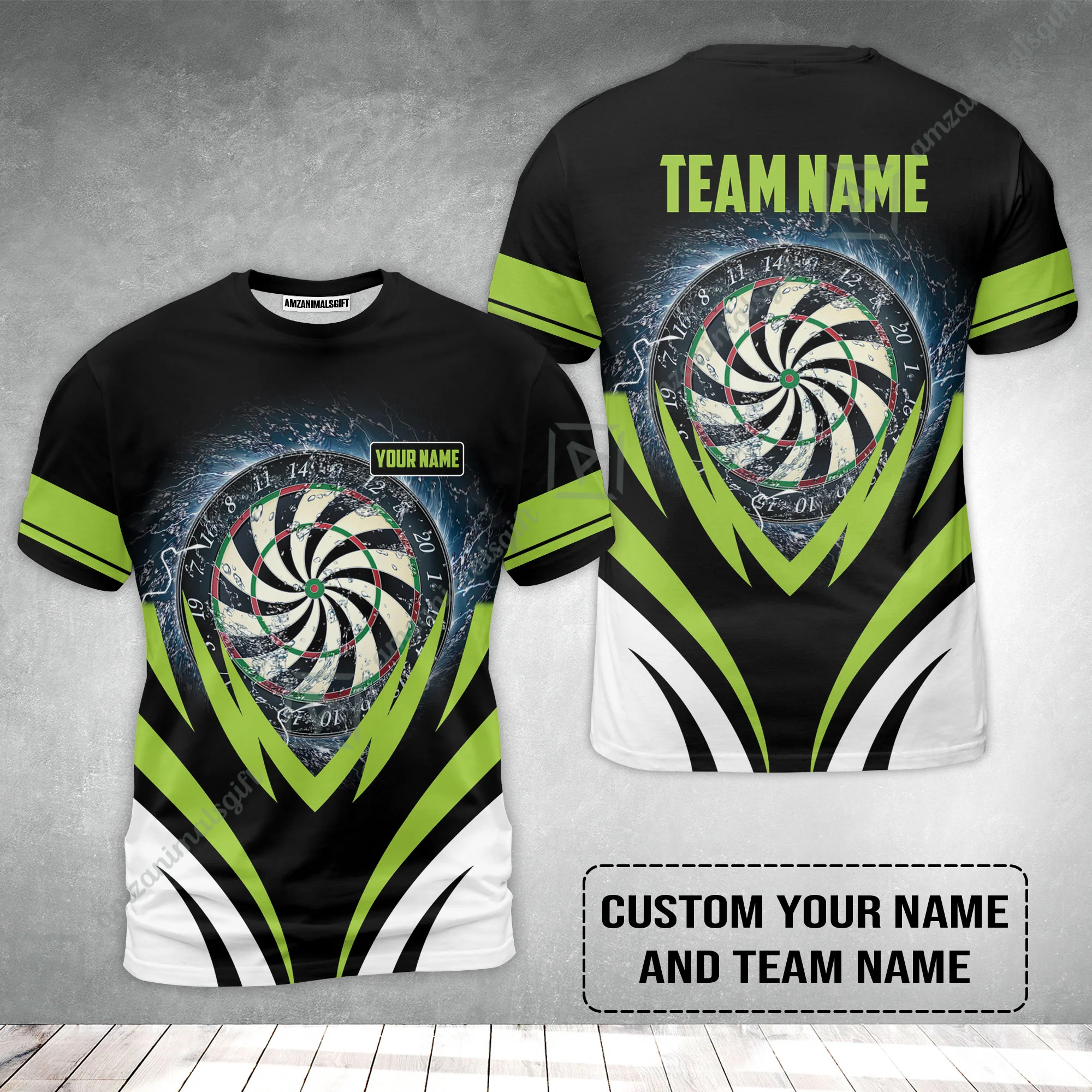 Customized Name & Team Name Darts T-Shirt, Darts In Tornado Personalized Darts T-Shirt - Image 2