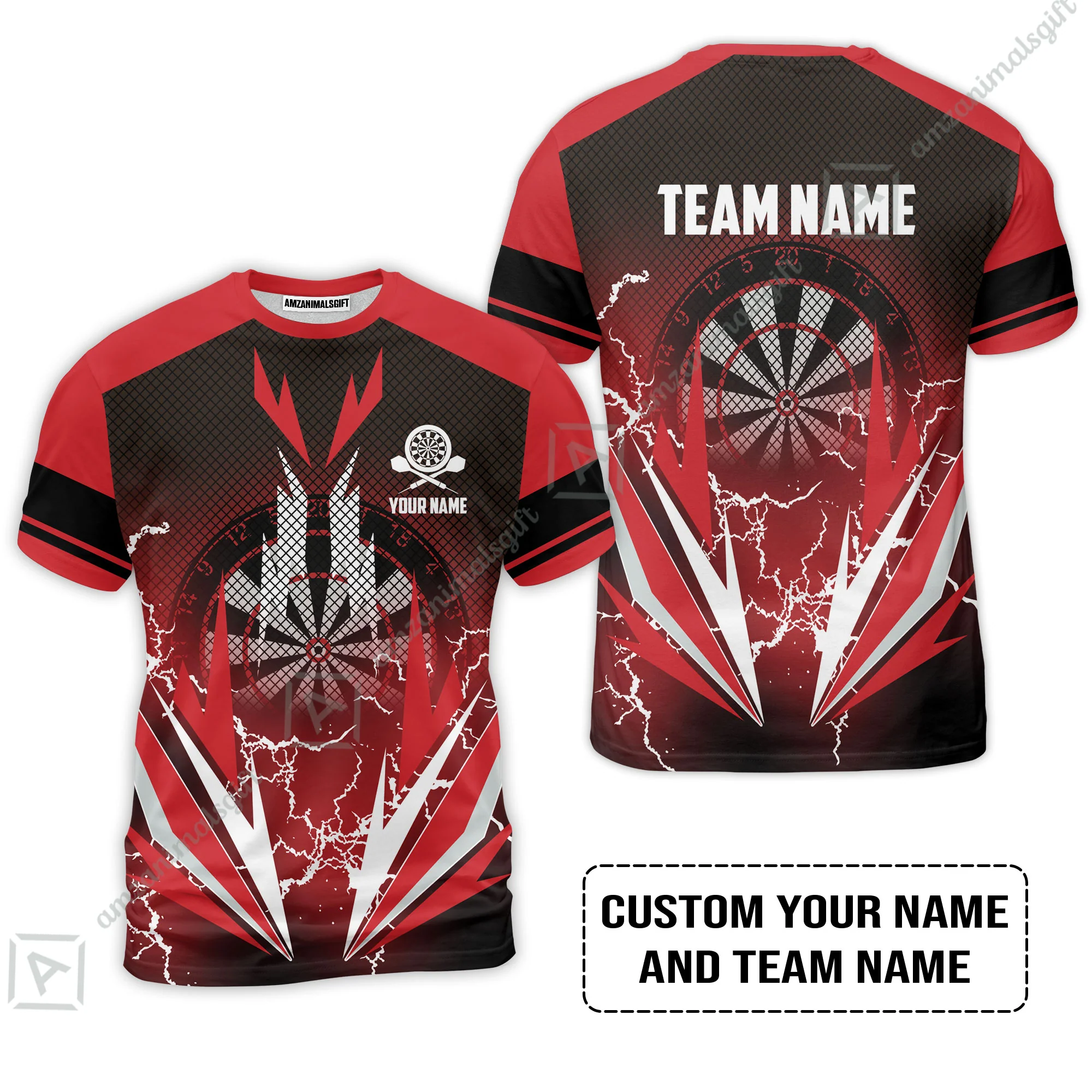 Customized Name & Team Name Darts Long Polo Shirt, Thunder Lighting Darts Personalized Darts Long Polo Shirt - Image 9