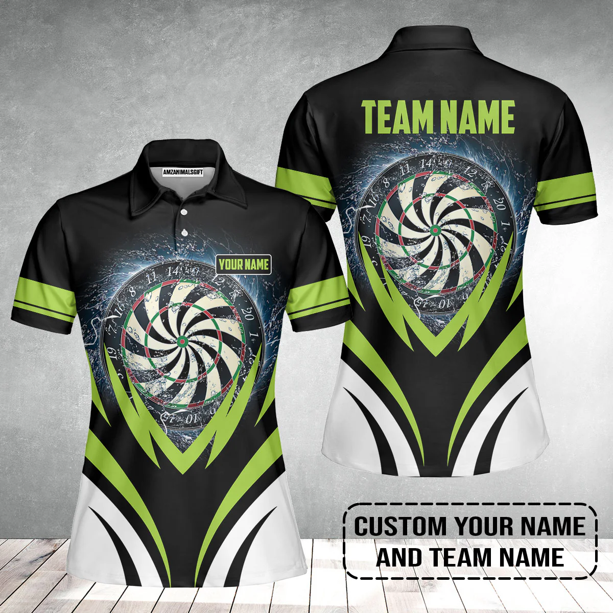 Customized Name & Team Name Darts Women Polo Shirt, Darts In Tornado Personalized Darts Women Polo Shirt - Image 2