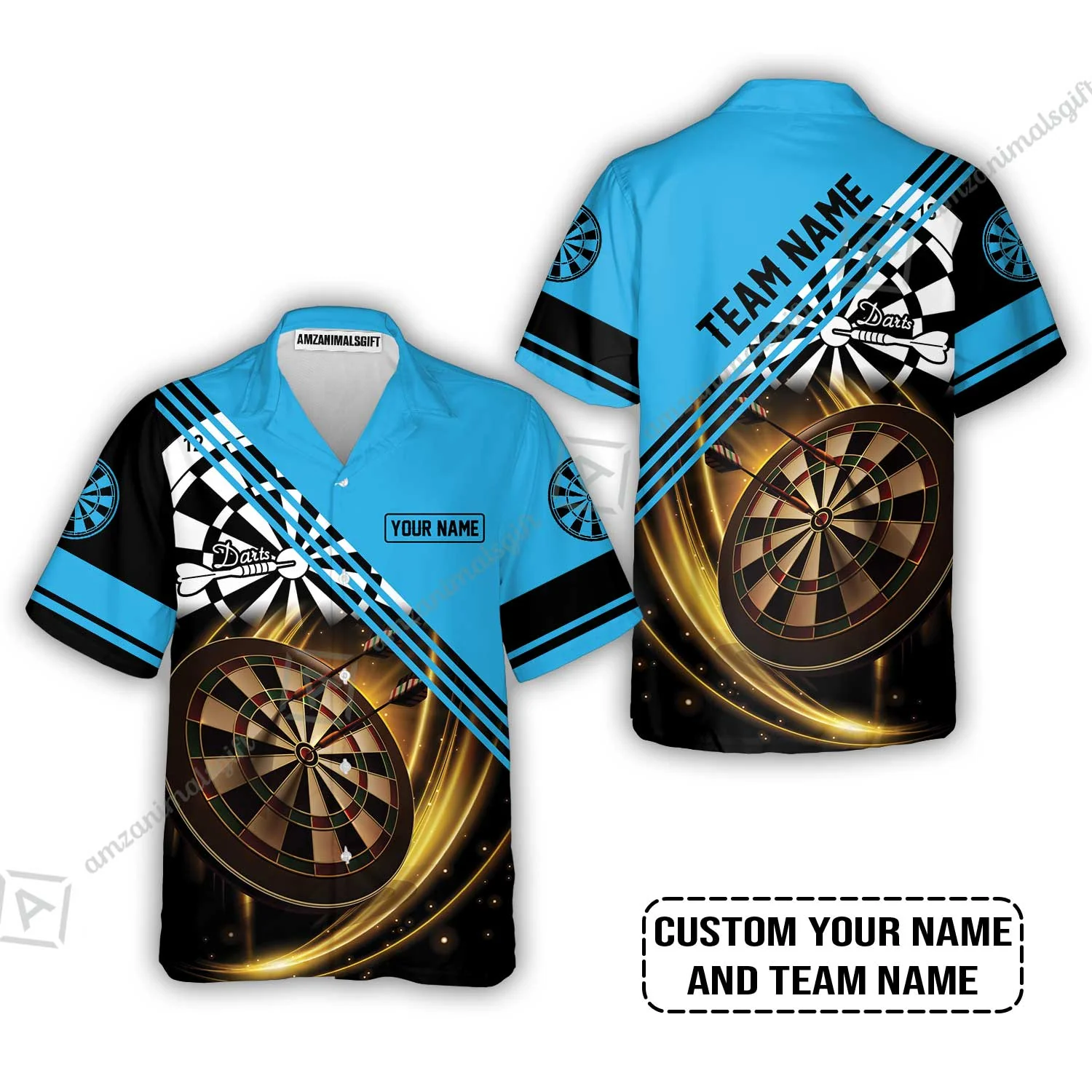 Customized Name & Team Name Darts Sweatshirt, I Love Darts Personalized Blue Darts Sweatshirt - Image 8