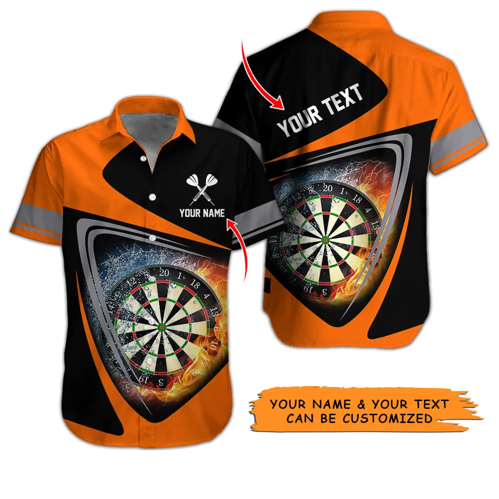 Customized Name & Text Darts Hawaiian Shirt, Darts In Flame Personalized Darts Hawaiian Shirts - Gift For Darts Lovers, Darts Players Uniforms - Image 2