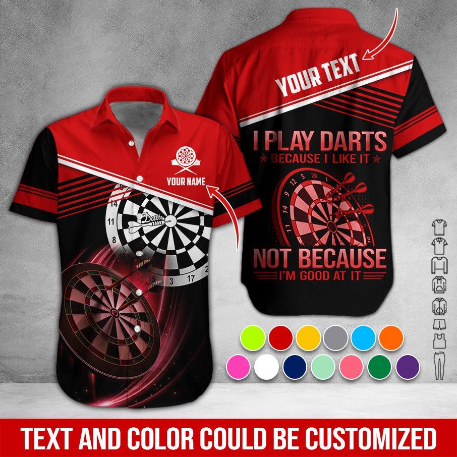 Customized Name & Text Darts Hawaiian Shirt, I Play Darts Personalized Darts Hawaiian Shirts - Gift For Darts Lovers, Darts Players Uniforms