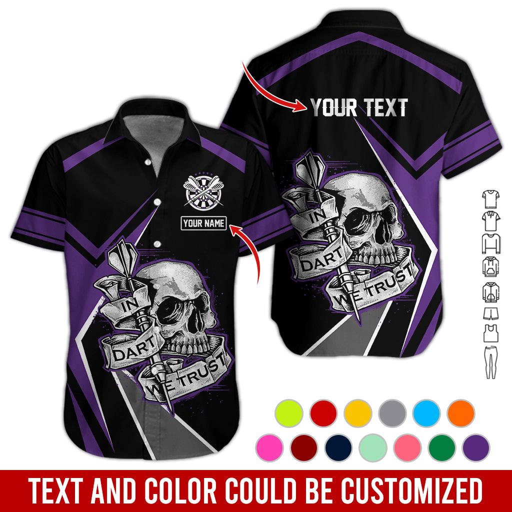 Customized Name & Text Darts Hawaiian Shirt, In Dart We Trust Personalized Darts And Skull Hawaiian Shirts - Gift For Darts Lovers, Darts Players Uniforms - Image 10