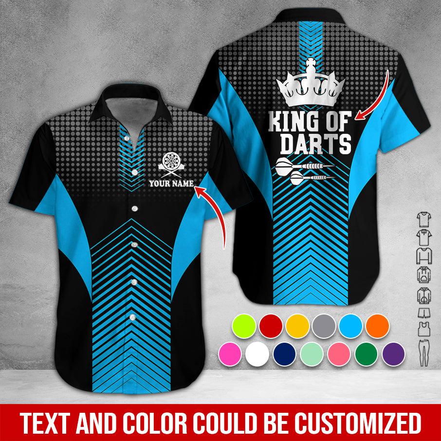 Customized Name & Text Darts Hawaiian Shirt, King Of Darts Personalized Darts Hawaiian Shirts - Gift For Darts Lovers, Darts Players Uniforms