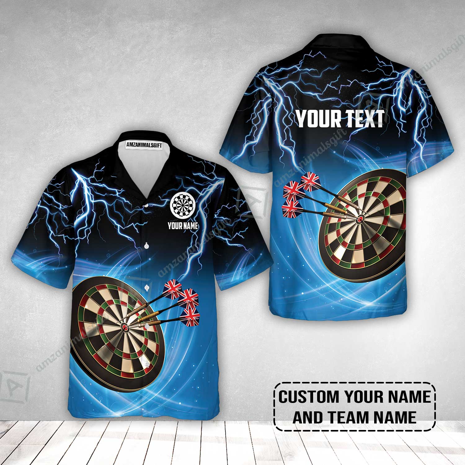 Customized Name & Text Darts Hawaiian Shirt, Kingdom of England Darts Personalized Darts Hawaiian Shirt - Image 2