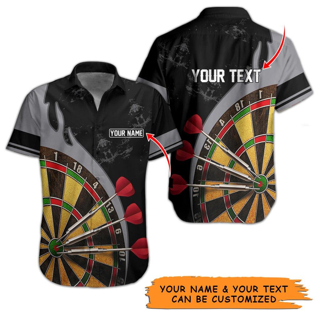 Customized Name & Text Darts Hawaiian Shirt, Personalized Darts Target Hawaiian Shirts - Gift For Darts Lovers, Darts Players Uniforms - Image 3