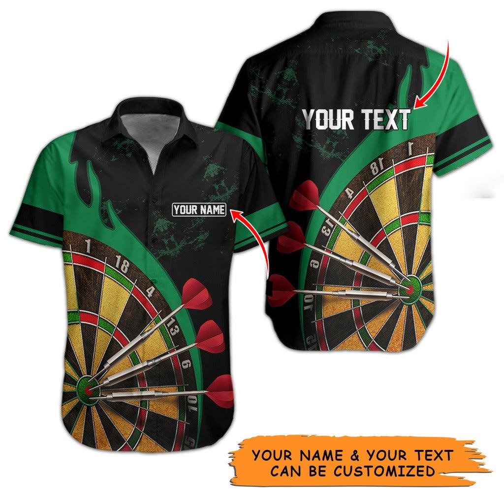 Customized Name & Text Darts Hawaiian Shirt, Personalized Darts Target Hawaiian Shirts - Gift For Darts Lovers, Darts Players Uniforms - Image 4