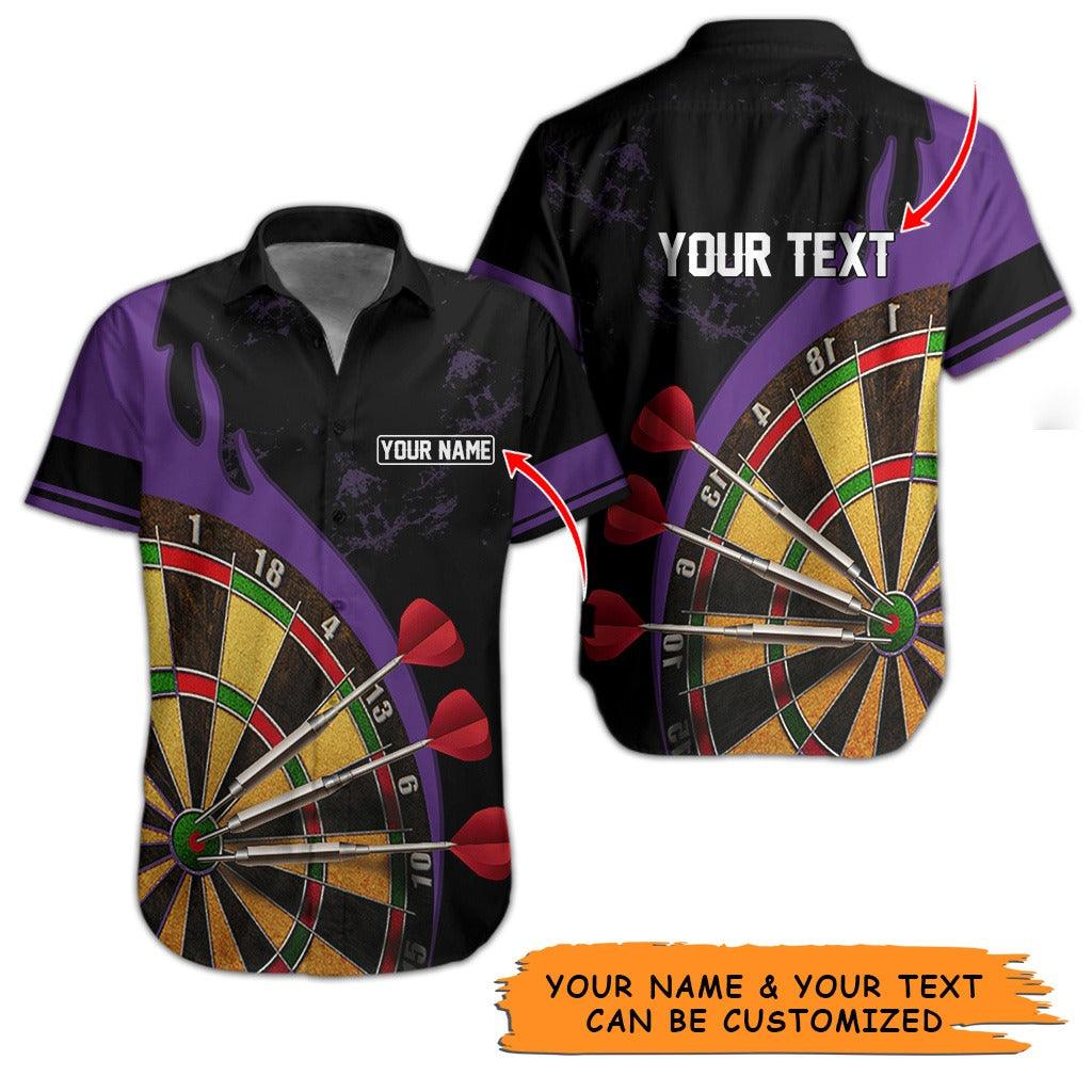 Customized Name & Text Darts Hawaiian Shirt, Personalized Darts Target Hawaiian Shirts - Gift For Darts Lovers, Darts Players Uniforms - Image 9