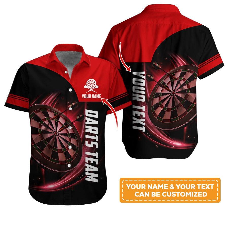 Customized Name & Text Darts Hawaiian Shirt, Personalized Darts Team Hawaiian Shirts For Summer - Gift For Darts Lovers, Darts Players Uniforms