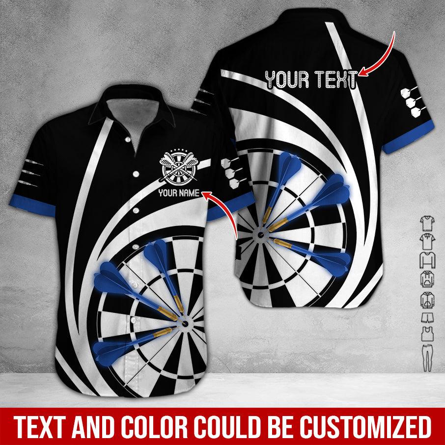 Customized Name & Text Darts Hawaiian Shirt, Personalized Darts Team Uniforms Hawaiian Shirts For Men - Gift For Darts Lovers, Darts Players