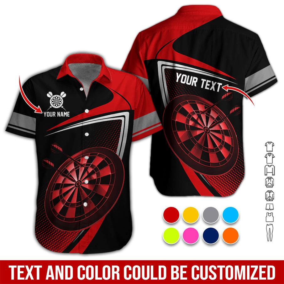 Customized Name & Text Darts Hawaiian Shirt, Personalized Love Darts Hawaiian Shirts - Gift For Darts Lovers, Darts Players Uniforms