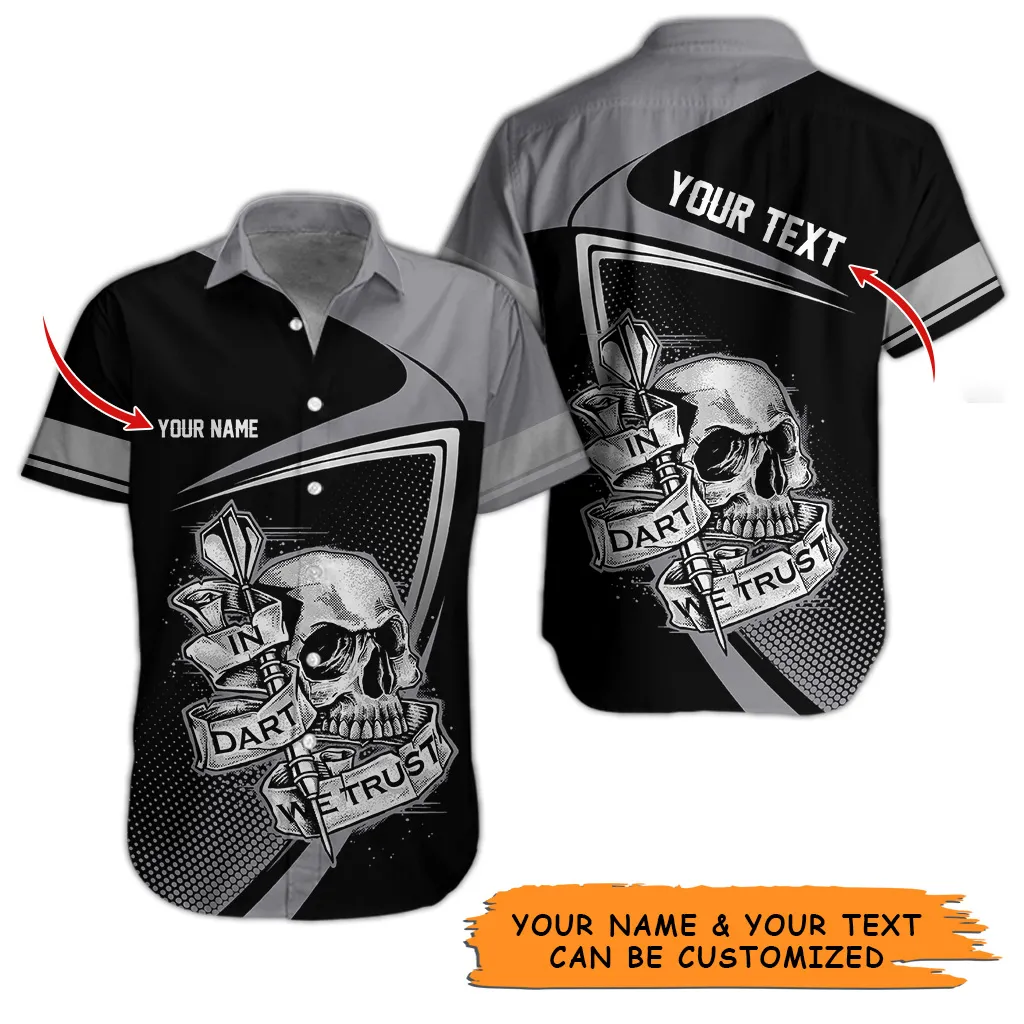 Customized Name & Text Darts Hawaiian Shirt, Personalized Skull In Dart Hawaiian Shirts For Summer - Gift For Darts Lovers, Darts Players Uniforms - Image 10