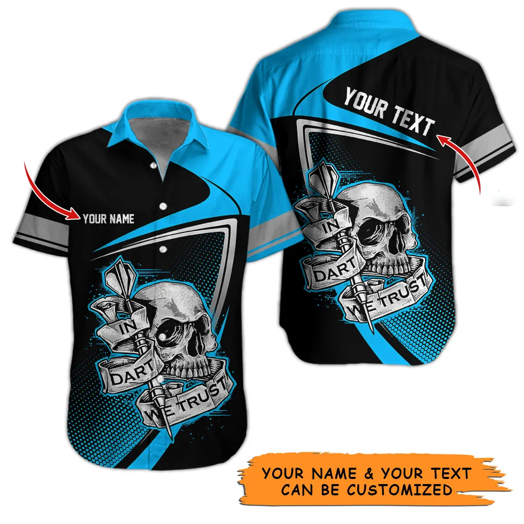 Customized Name & Text Darts Hawaiian Shirt, Personalized Skull In Dart Hawaiian Shirts For Summer - Gift For Darts Lovers, Darts Players Uniforms - Image 11