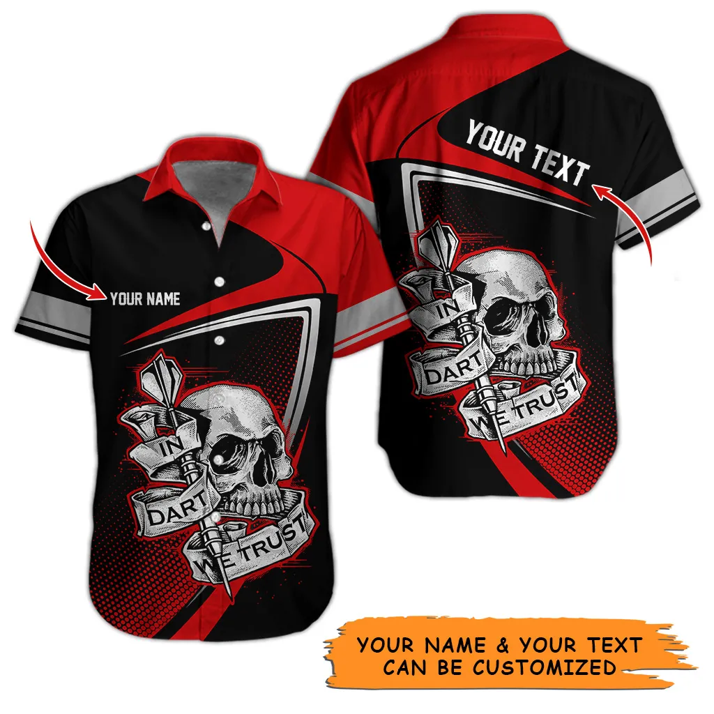 Customized Name & Text Darts Hawaiian Shirt, Personalized Skull In Dart Hawaiian Shirts For Summer - Gift For Darts Lovers, Darts Players Uniforms - Image 12