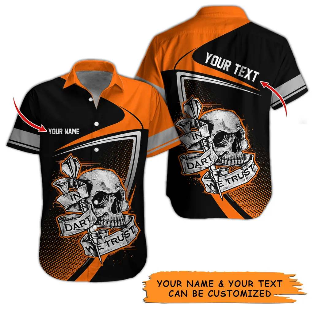 Customized Name & Text Darts Hawaiian Shirt, Personalized Skull In Dart Hawaiian Shirts For Summer - Gift For Darts Lovers, Darts Players Uniforms - Image 5