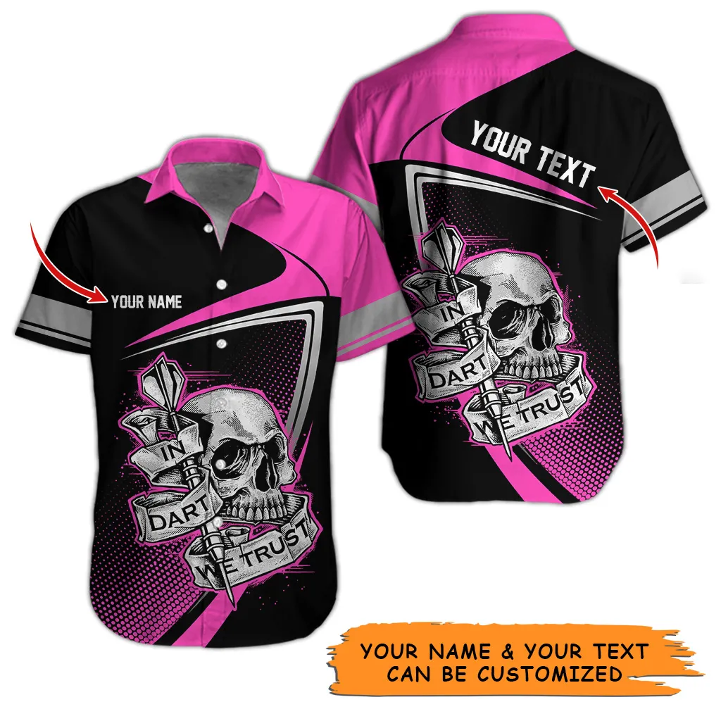 Customized Name & Text Darts Hawaiian Shirt, Personalized Skull In Dart Hawaiian Shirts For Summer - Gift For Darts Lovers, Darts Players Uniforms - Image 6
