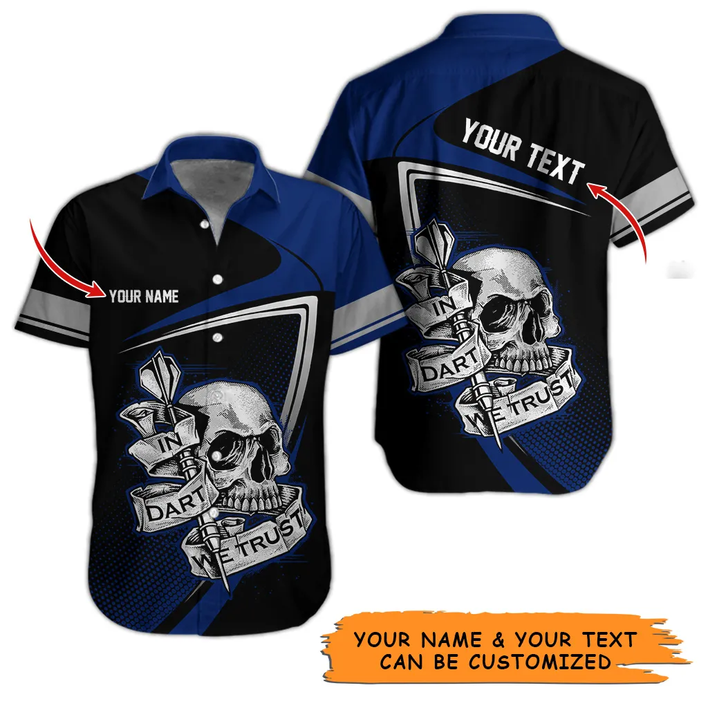 Customized Name & Text Darts Hawaiian Shirt, Personalized Skull In Dart Hawaiian Shirts For Summer - Gift For Darts Lovers, Darts Players Uniforms - Image 7