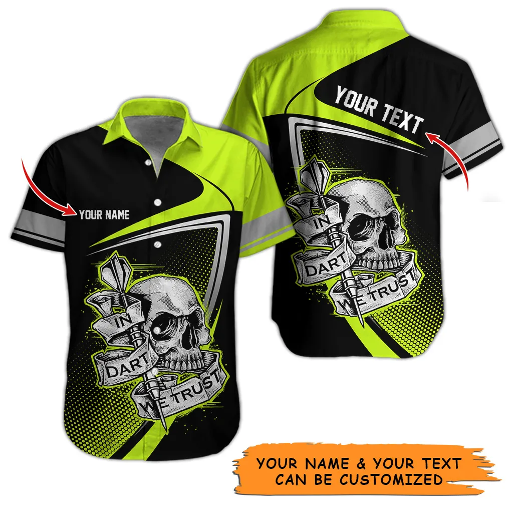 Customized Name & Text Darts Hawaiian Shirt, Personalized Skull In Dart Hawaiian Shirts For Summer - Gift For Darts Lovers, Darts Players Uniforms - Image 8