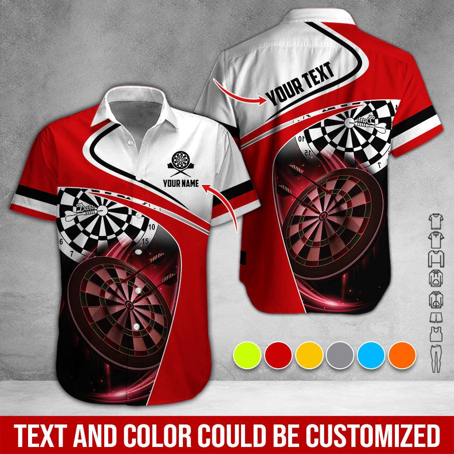 Customized Name & Text Darts Hawaiian Shirts, Dartboard Personalized Name Darts Uniforms Aloha Shirt - Gift For Darts Lovers, Darts Players - Image 5