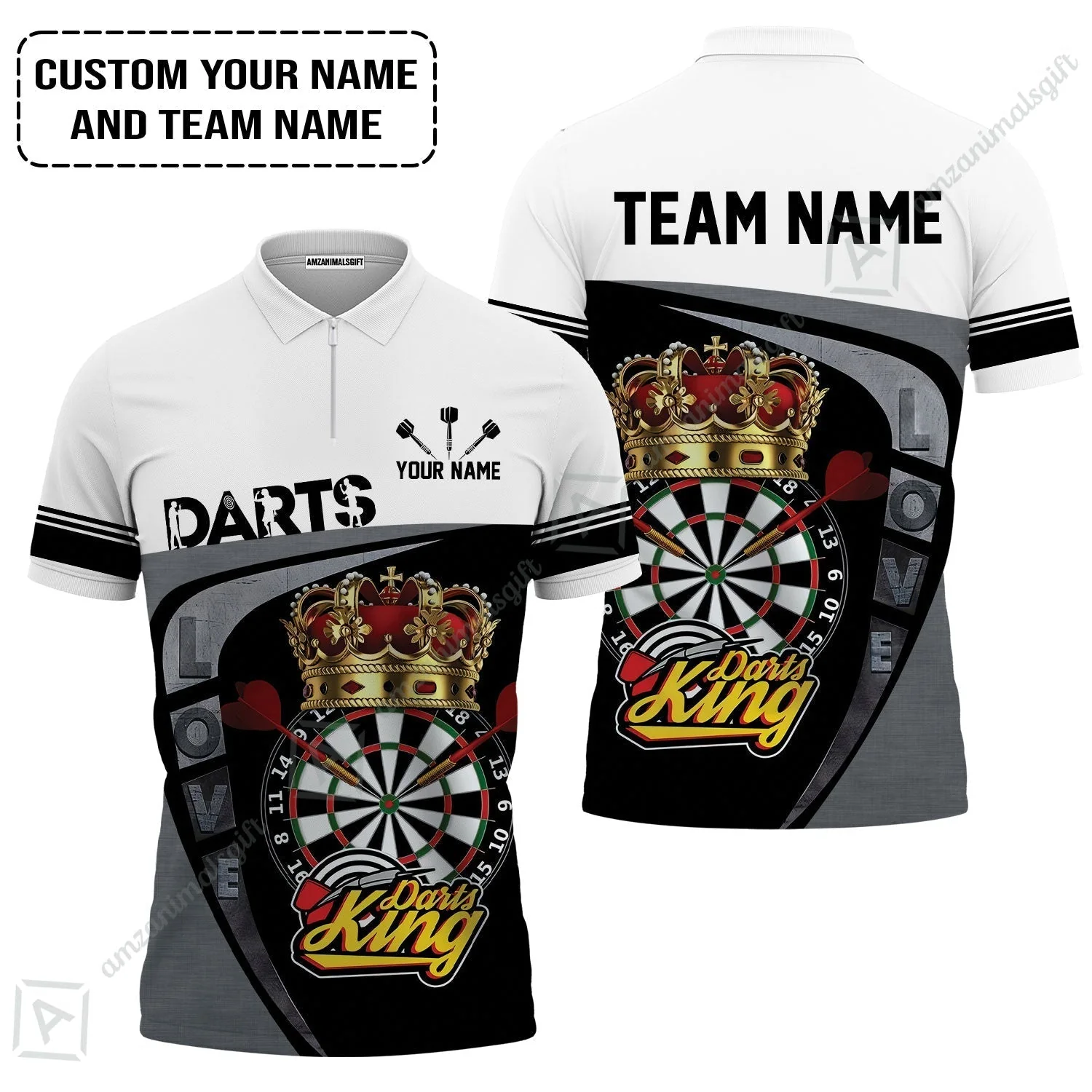 Customized Name & Text Darts Hoodie, Darts King Personalized Name Darts Uniforms Hoodie - Image 3