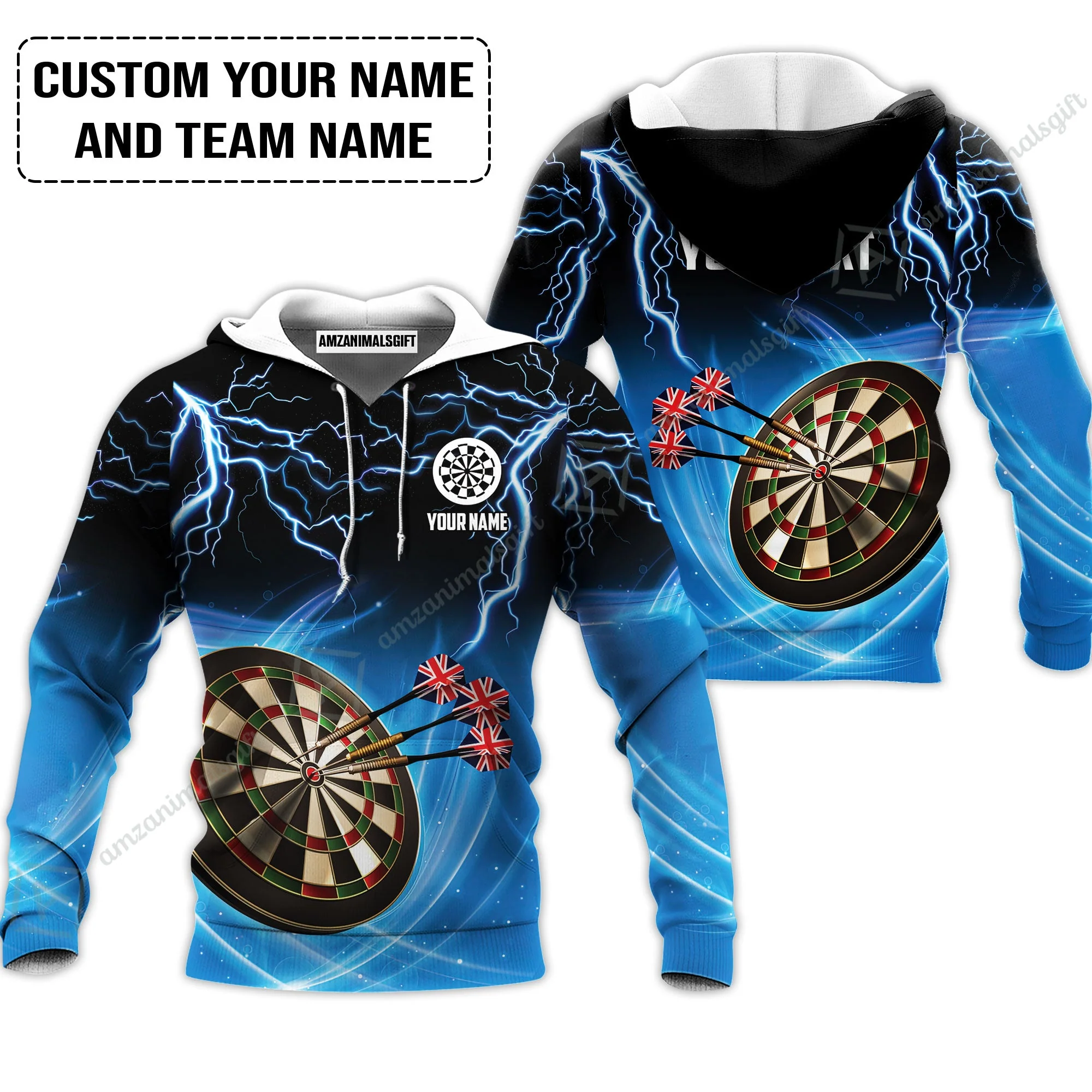 Customized Name & Text Darts Long Polo Shirt, Kingdom of England Darts Personalized Darts Long Polo Shirt - Image 5