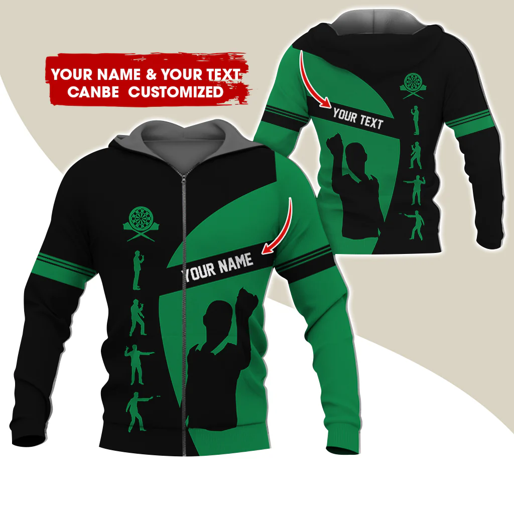 Customized Name & Text Darts Player Premium Zip Hoodie, Personalized Darts Team Zip Hoodie For Men & Women - Gift For Darts Lovers, Darts Players - Image 7