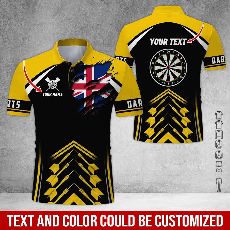 Customized Name & Text Darts Polo Shirt, Australian Flag Personalized Name Darts Team Polo Shirt For Men - Perfect Gift For Darts Lovers, Darts Players - Image 4