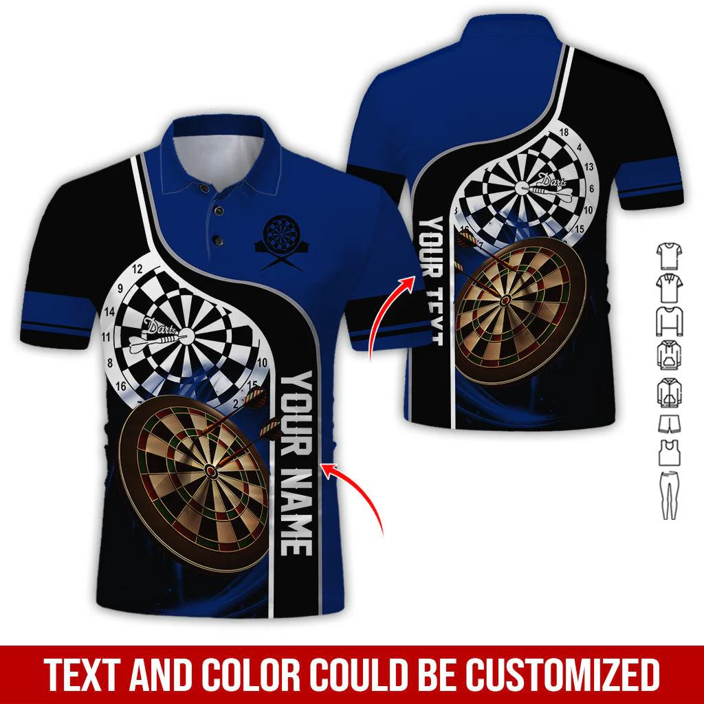 Customized Name & Text Darts Polo Shirt, Darts Personalized Name Polo Shirt For Men - Perfect Gift For Darts Lovers, Darts Players, Darts Team - Image 6