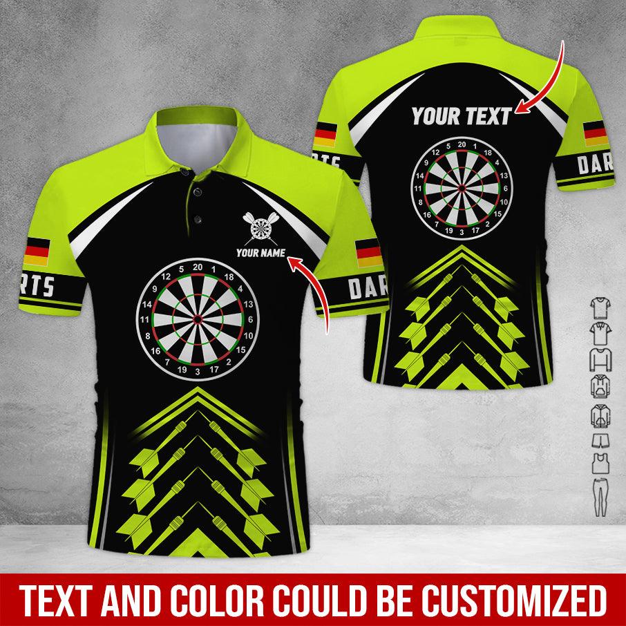 Customized Name & Text Darts Polo Shirt, Germany Flag Personalized Name Darts Polo Shirt For Men - Perfect Gift For Darts Lovers, Darts Players