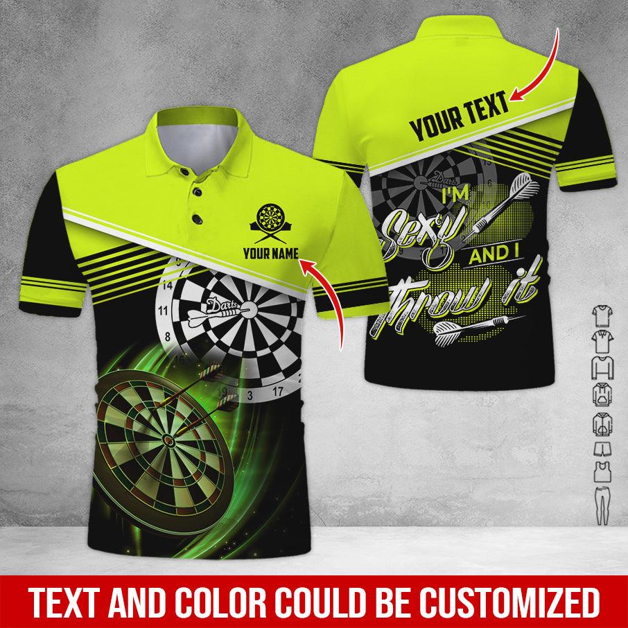 Customized Name & Text Darts Polo Shirt, I'm Sexy And I Throw It Personalized Darts Polo Shirt For Men - Perfect Gift For Darts Lovers, Darts Players - Image 5