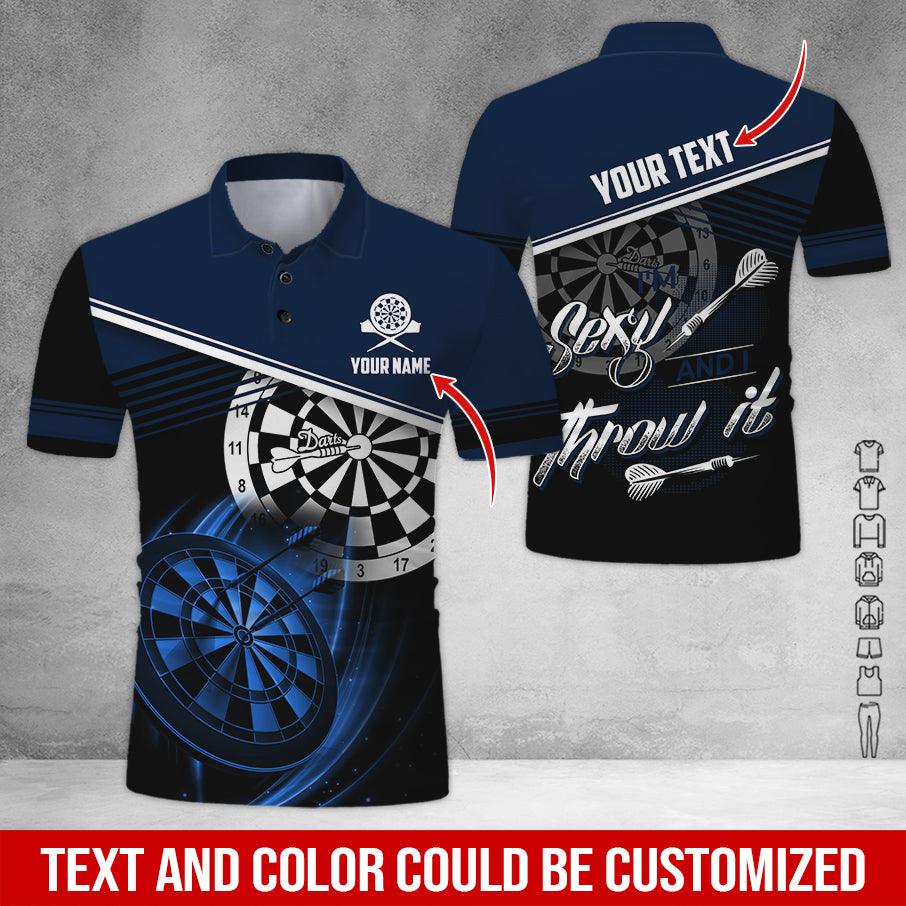 Customized Name & Text Darts Polo Shirt, I'm Sexy And I Throw It Personalized Darts Polo Shirt For Men - Perfect Gift For Darts Lovers, Darts Players - Image 6