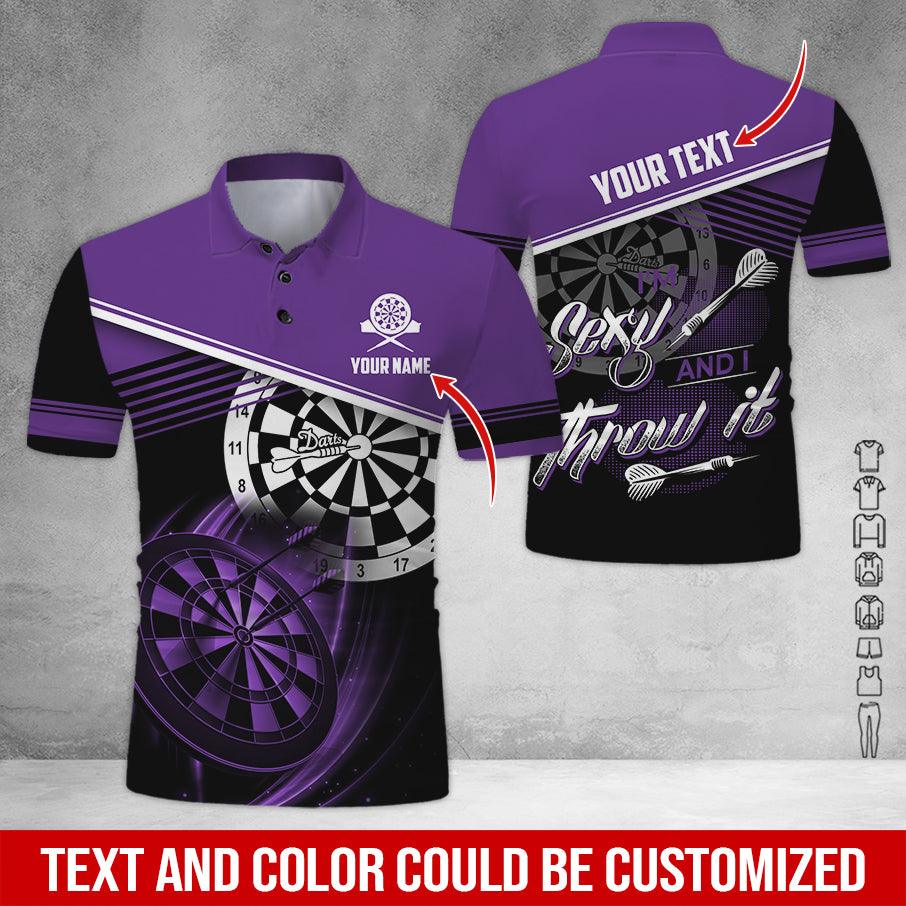 Customized Name & Text Darts Polo Shirt, I'm Sexy And I Throw It Personalized Darts Polo Shirt For Men - Perfect Gift For Darts Lovers, Darts Players - Image 8