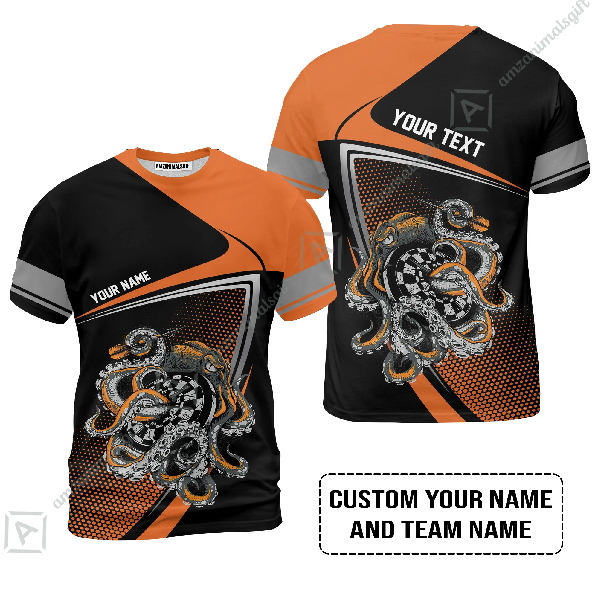 Customized Name & Text Darts Polo Shirt, Personalized Darts And Octopus Uniforms Polo Shirt - Image 8